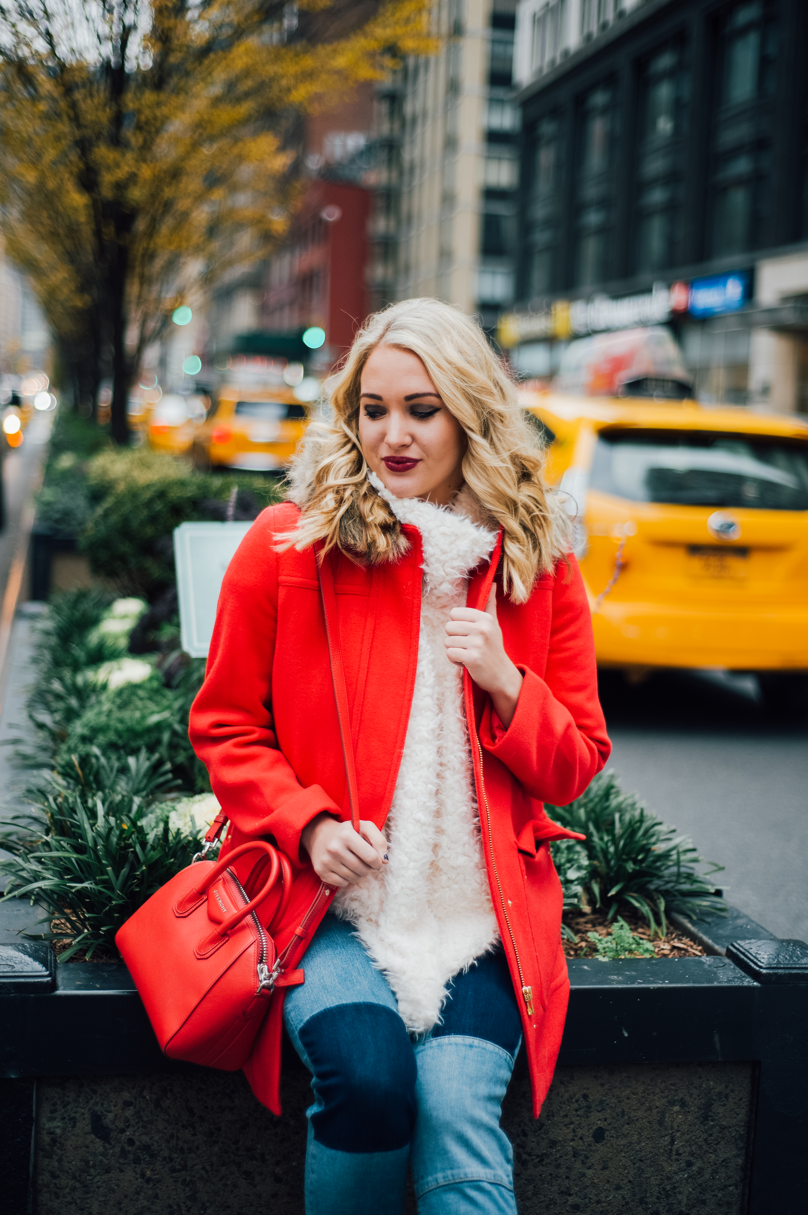 Red Parka + Faux Fur Poncho - Kayleigh's Kloset